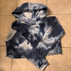 Blue tie-dye hoodie sweatshirt